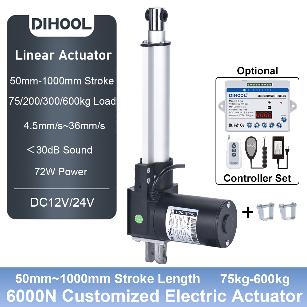 Linear Actuator Electric 1000Mm - 6000N Electric Linear Actuator DC12V/24V 50MM~1000MM