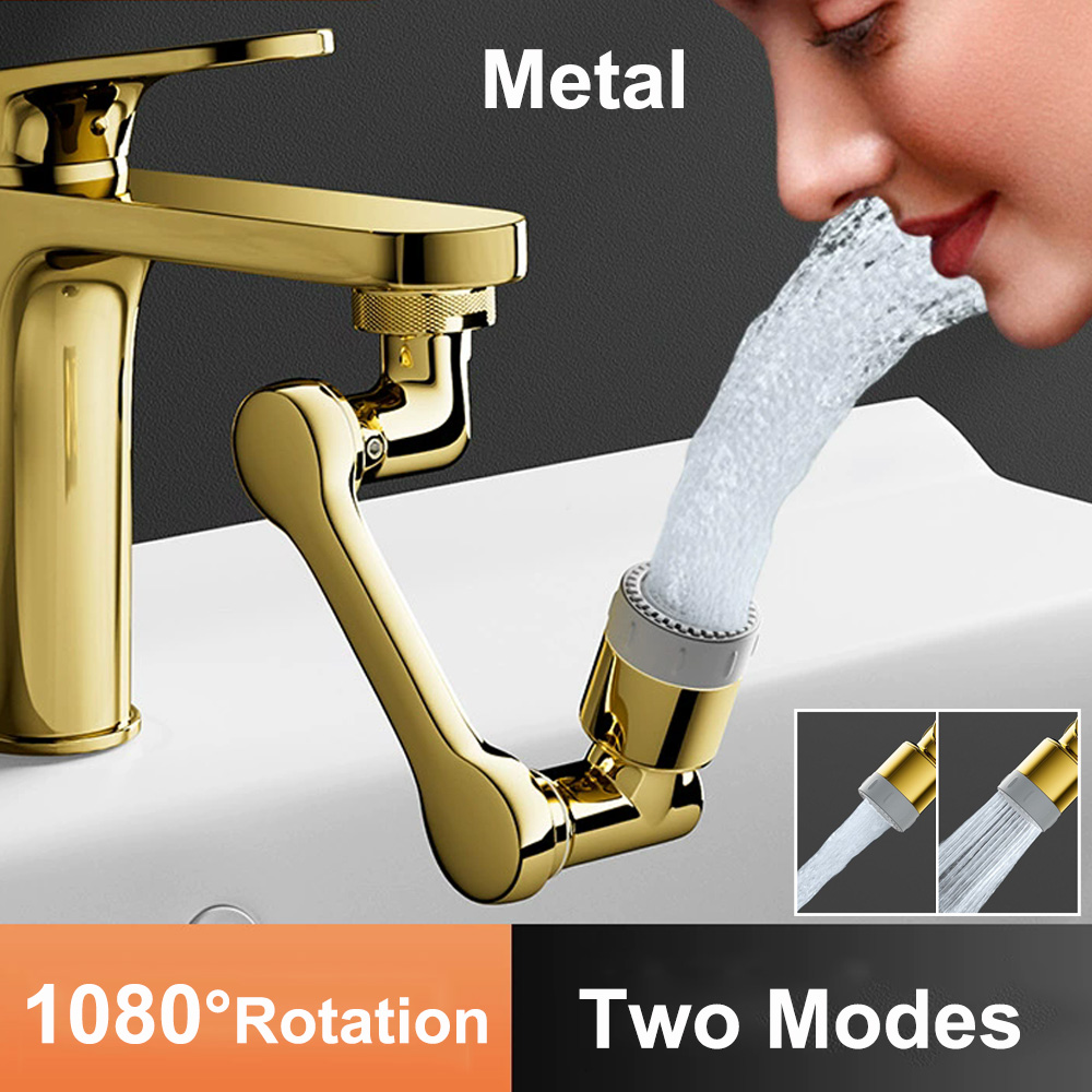 Robot Arm Teach Pendant - Universal Golden Faucet Extender 1080° Rotation