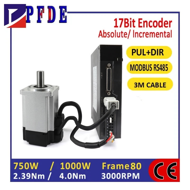 Servo Motor 750W Ac Driver - 17bit Incremental Encoder AC220V 750W Servo
