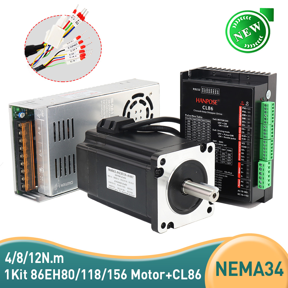 86EH80 Closed Loop NEMA34 6.0A - Stepper Motor Nema 34 Closed Loop ulasan dan harga