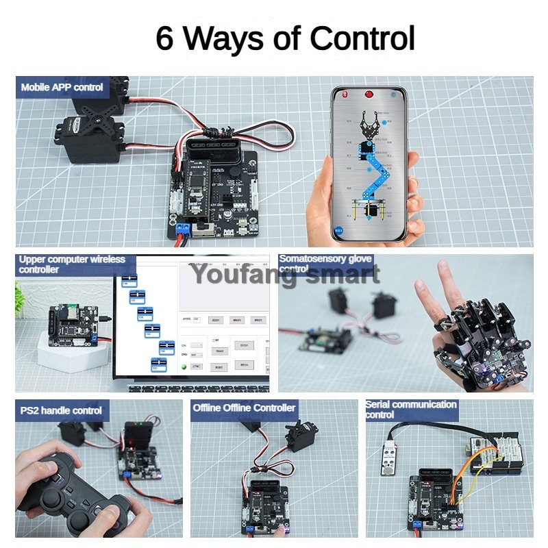 6 Channel PWM Servo and 4 Chan - Robotic Arm Kit Arduino ulasan dan harga