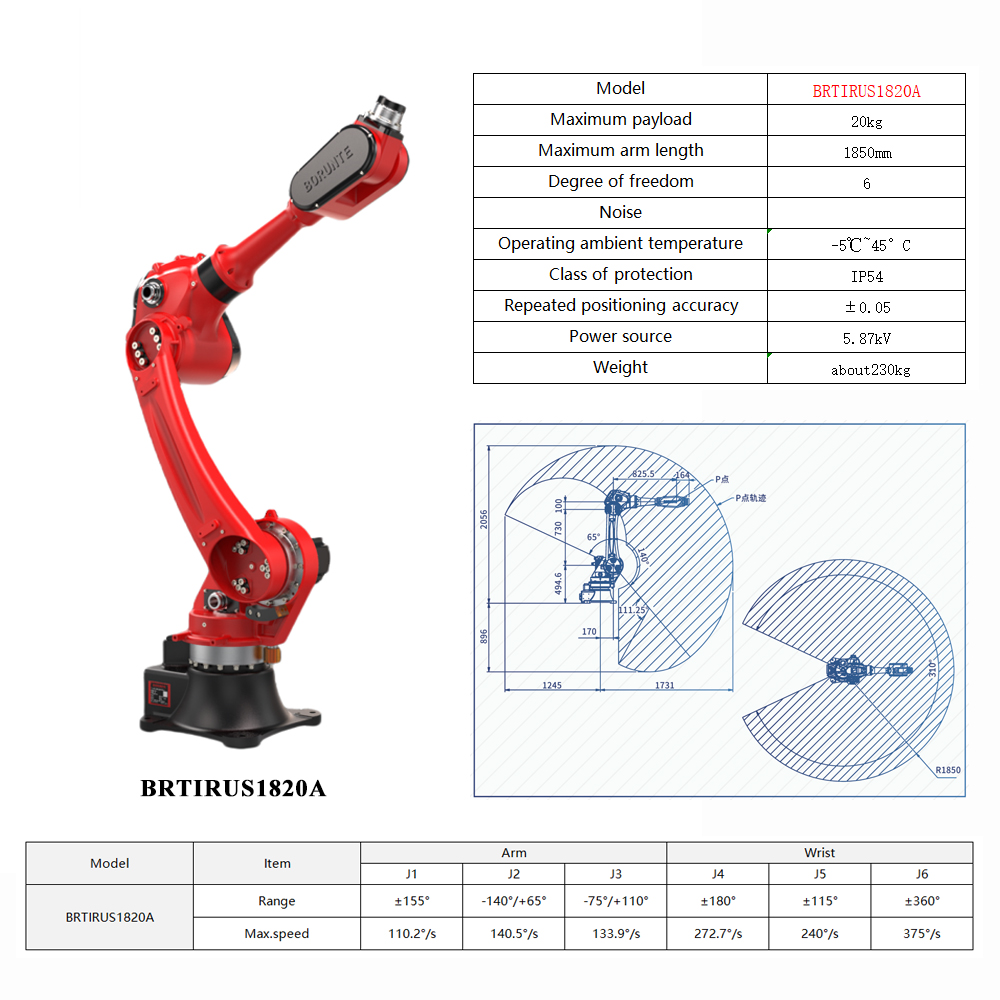 BORUNTE 6 Axis Articulated Ind - Industrial Robot Arm 20Kg Payload ulasan dan harga