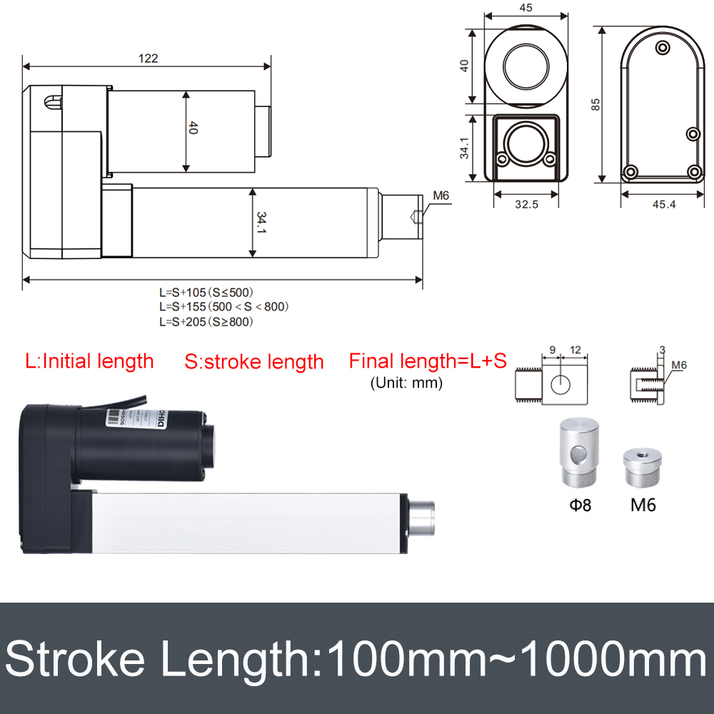 DHLA1300-A2 DC12V Linear Actua - Linear Actuator Electric 1000Mm ulasan dan harga