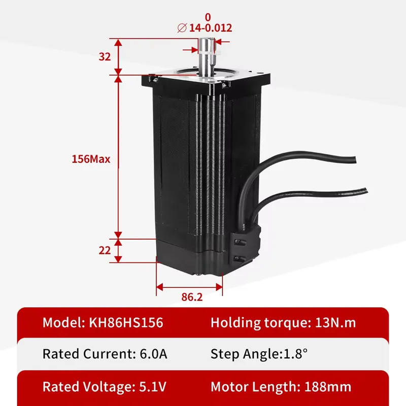 Kaihong 86x86x156+22mm 12Nm Hy - Stepper Motor Nema 34 Closed Loop ulasan dan harga
