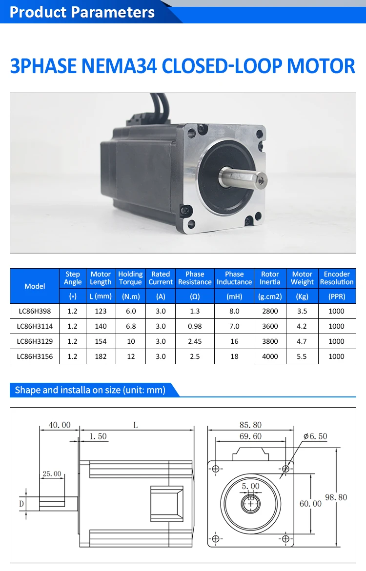 2026 LICHUAN 3PH Nema34 6/6.8/ - Stepper Motor Nema 34 Closed Loop ulasan dan harga