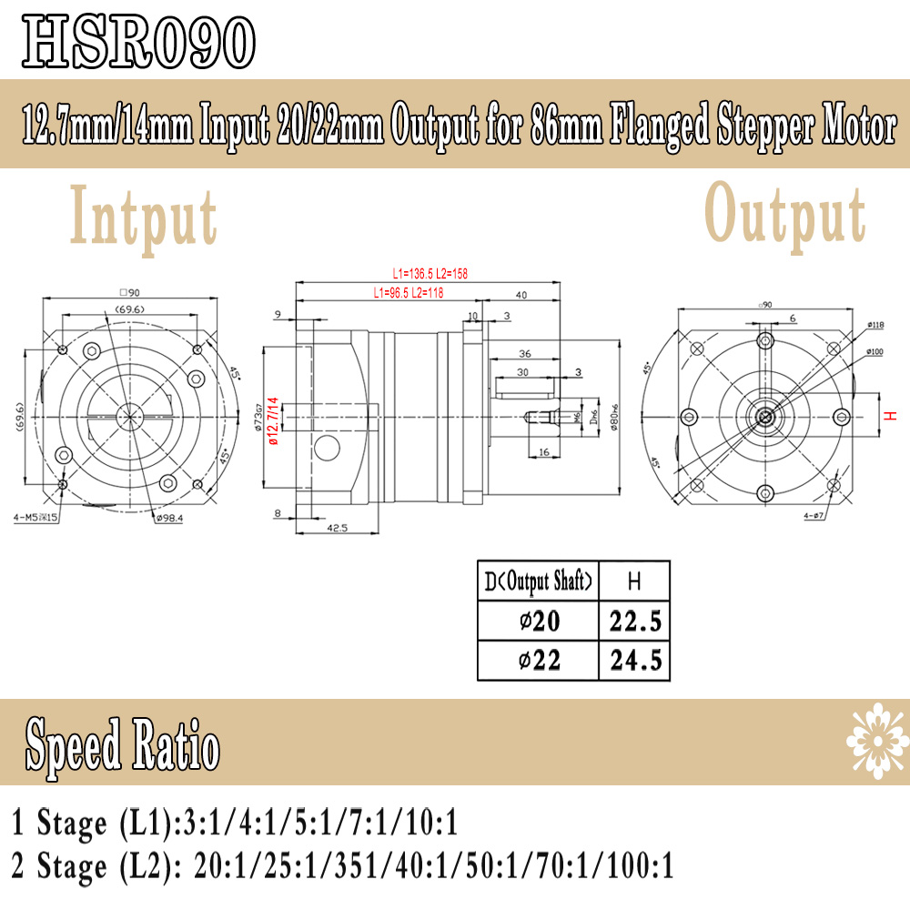 Helical Planetary Gearbox 5Arc - Planetary Gearbox Nema 23 ulasan dan harga