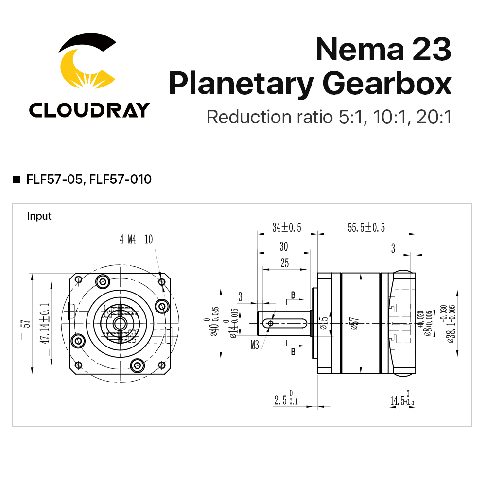 Cloudray Nema 23 Planetary Gea - Planetary Gearbox Nema 23 ulasan dan harga