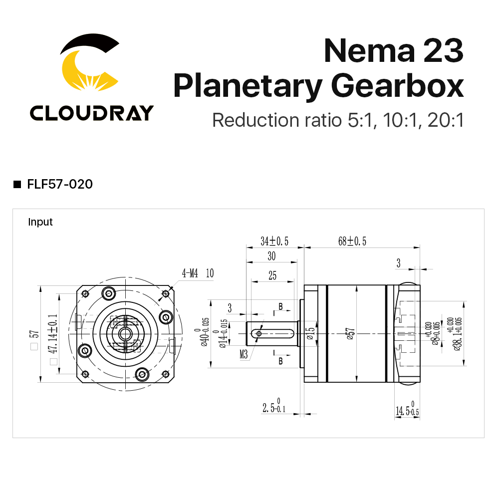 Cloudray Nema 23 Planetary Gea - Planetary Gearbox Nema 23 ulasan dan harga
